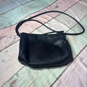 Classic Black Leather Crossbody Bag NWOT